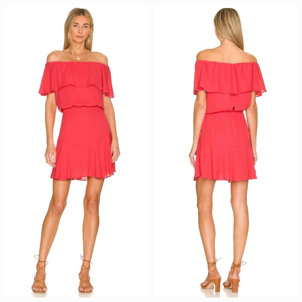 Krisa Off Shoulder Ruffle Dress in Rio